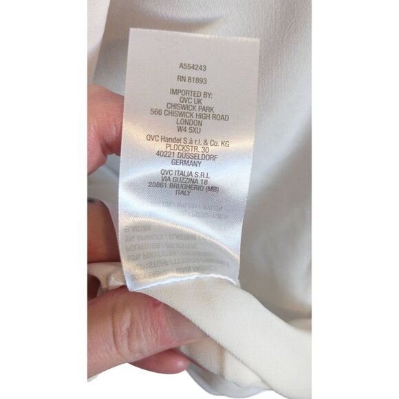 Susan Graver Occasions women's plus 1X tunic blouse liquid knit lace white EUC - Picture 7 of 7